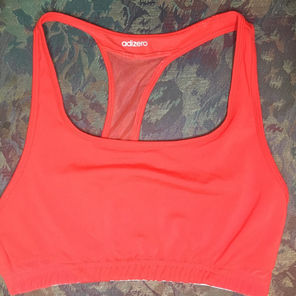 Red Adidas sports bra